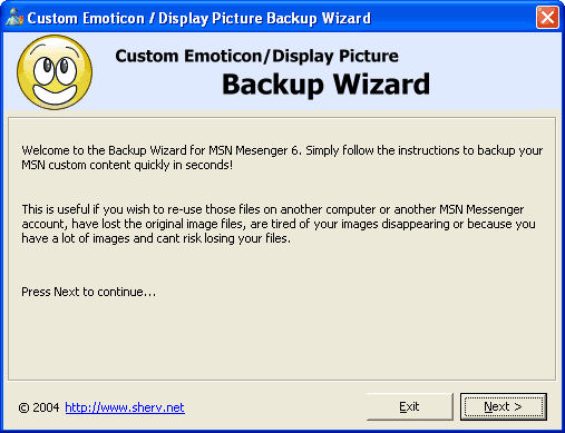 Msn Pictures & Emoticons backup