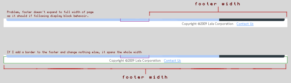 footer width problem