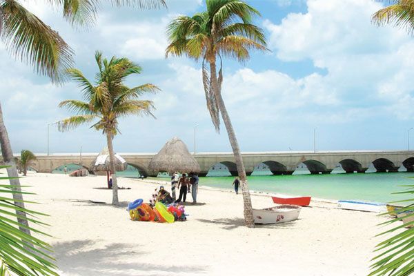 Beautiful beach in Progreso, Yucatan