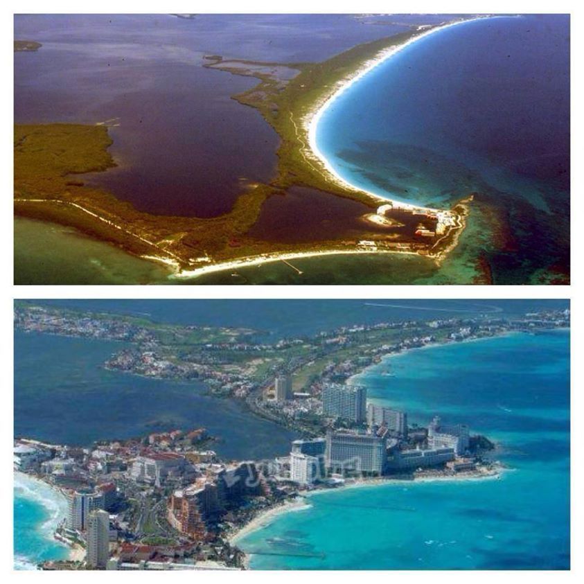 Cancun before and after