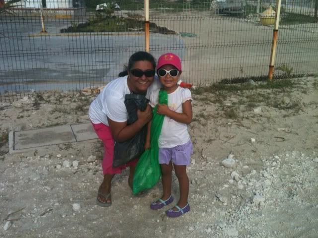 Happily participating as the community cleans the beaches