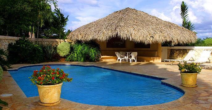 Mexico Home Patio Bar with Palapa