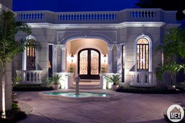 Front entrance of luxury home in Merida