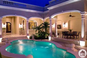 Beautiful pool and fountain