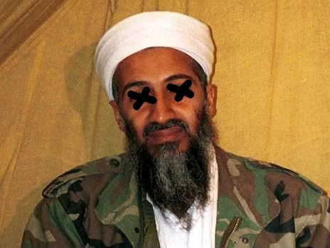 bin laden face mask. in laden dead.