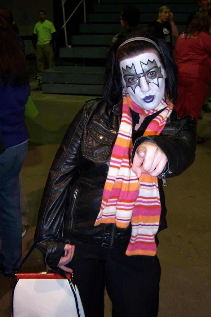 Ace Frehley inspired roller derby fan