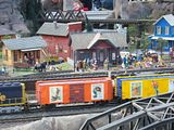 toy trains through town