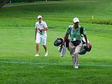 Diana D'Alessio and caddy @ LPGA