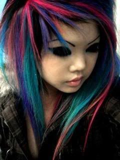 rainbow hair asian girl Pictures, Images and Photos