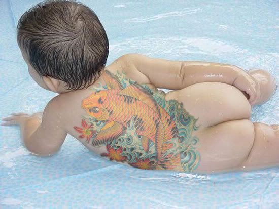 baby tattoos. aby japanese back tattoo