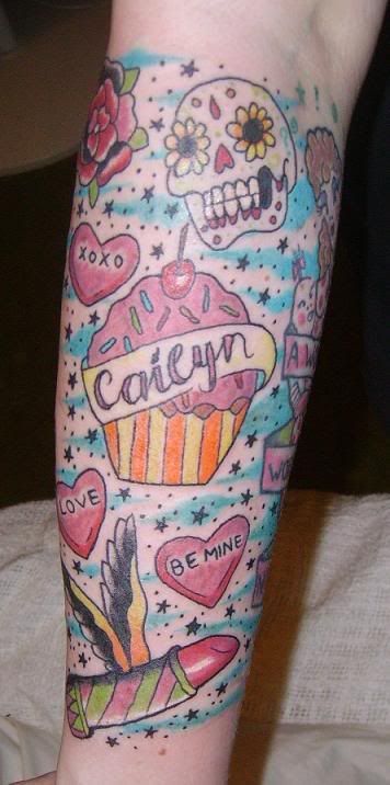 Cupcake and Candy Hearts Tattoo. by PINK INK | Tattoo Blog 24 mar 09 You 