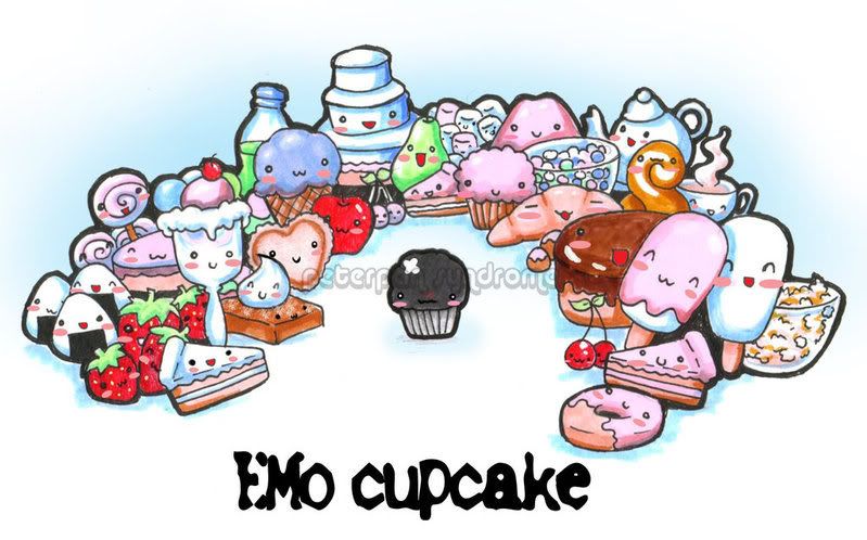 funny cupcakes. funny cupcakes cartoon. emo