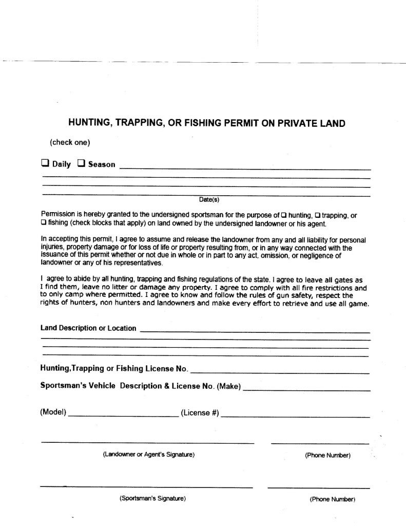 Landowner permission form