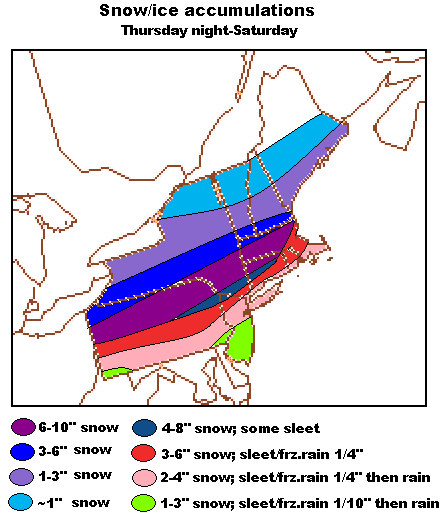 Snowfall - Thursday night through Saturday