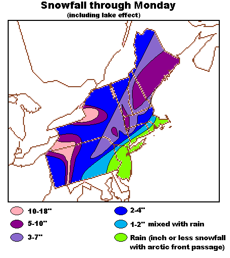 Snowfall through Monday