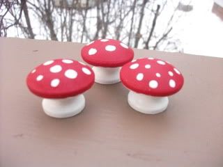 Set of 3 Red Toadstools