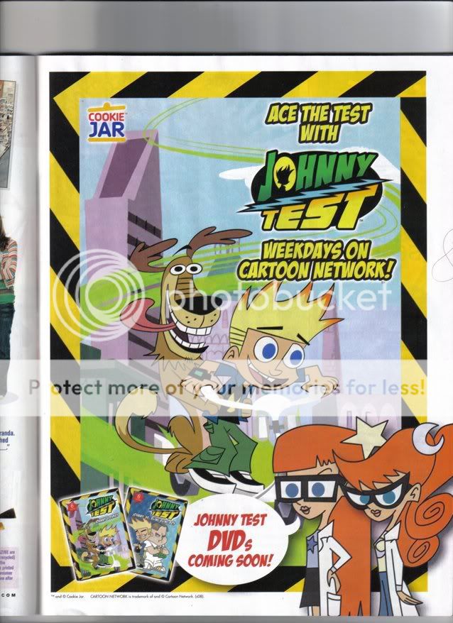 An advertisement for the new Johnny Test DVDs! 