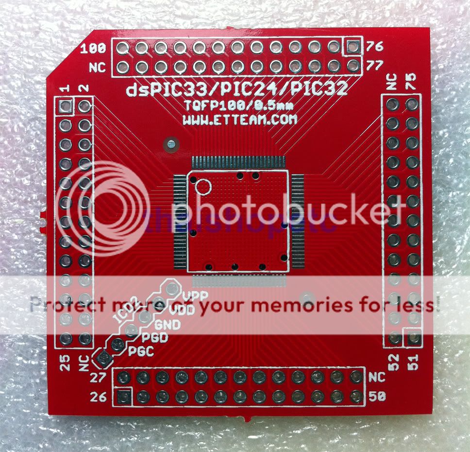 TQFP 100 TQFP100 0.5mm pitch Adapter PCB PIC24  