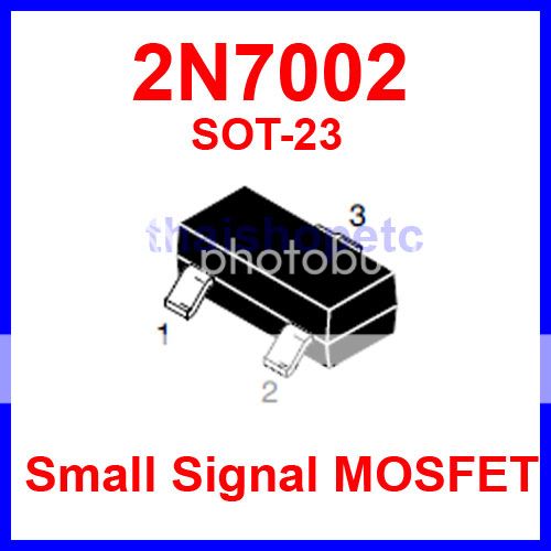 10 pcs. 2N7002 Small Signal MOSFET N Channel SOT 23  