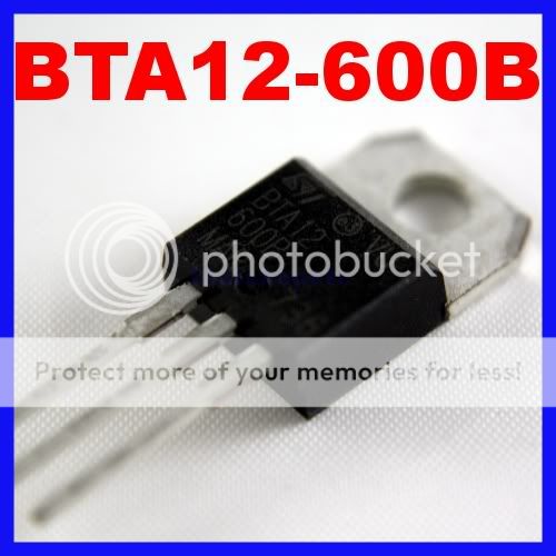 pcs. BTA12 600B BTA12 600 Triac SGS THOMSON 600V 12A  