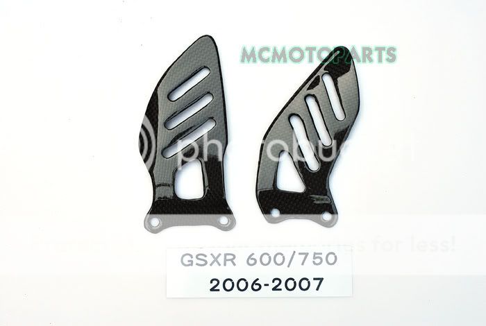 Suzuki GSXR 1000 05 06 07 08 Carbon Fiber Heel Plates 2005 2006 2007 