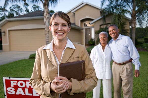 A Real Estate Agent with a client