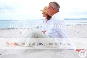 Retired couple near the sea