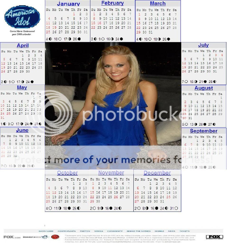carrie underwood calendar 2009 :: Carrie Underwood idolforums com