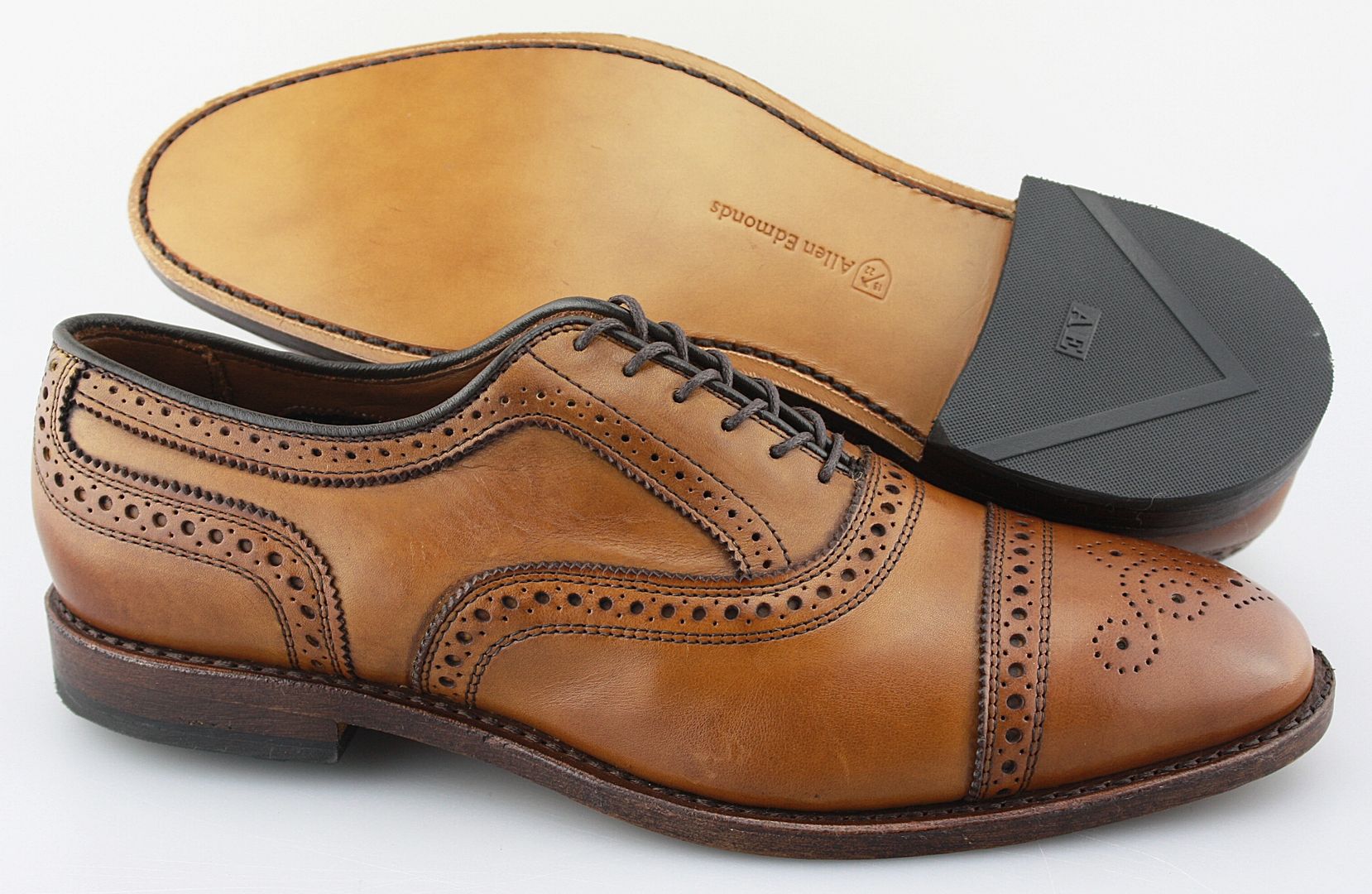 Men's ALLEN EDMONDS 'Strand' Walnut Brown Leather Cap Toe Oxfords Size ...