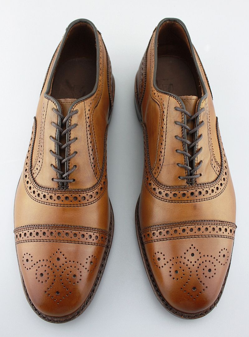 Men's ALLEN EDMONDS 'Strand' Walnut Brown Leather Cap Toe Oxfords Size ...