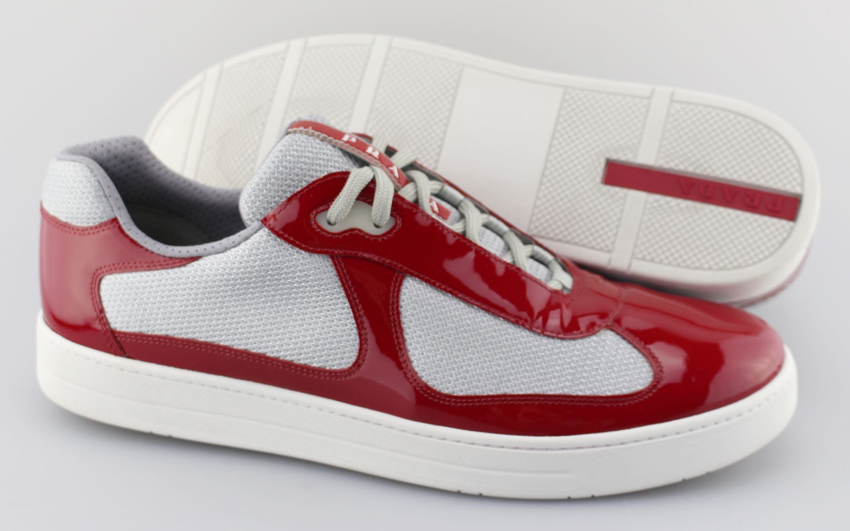 Men's PRADA 'Vernice' Red Patent Leather Sneakers Size US 13 PRADA 12 ...