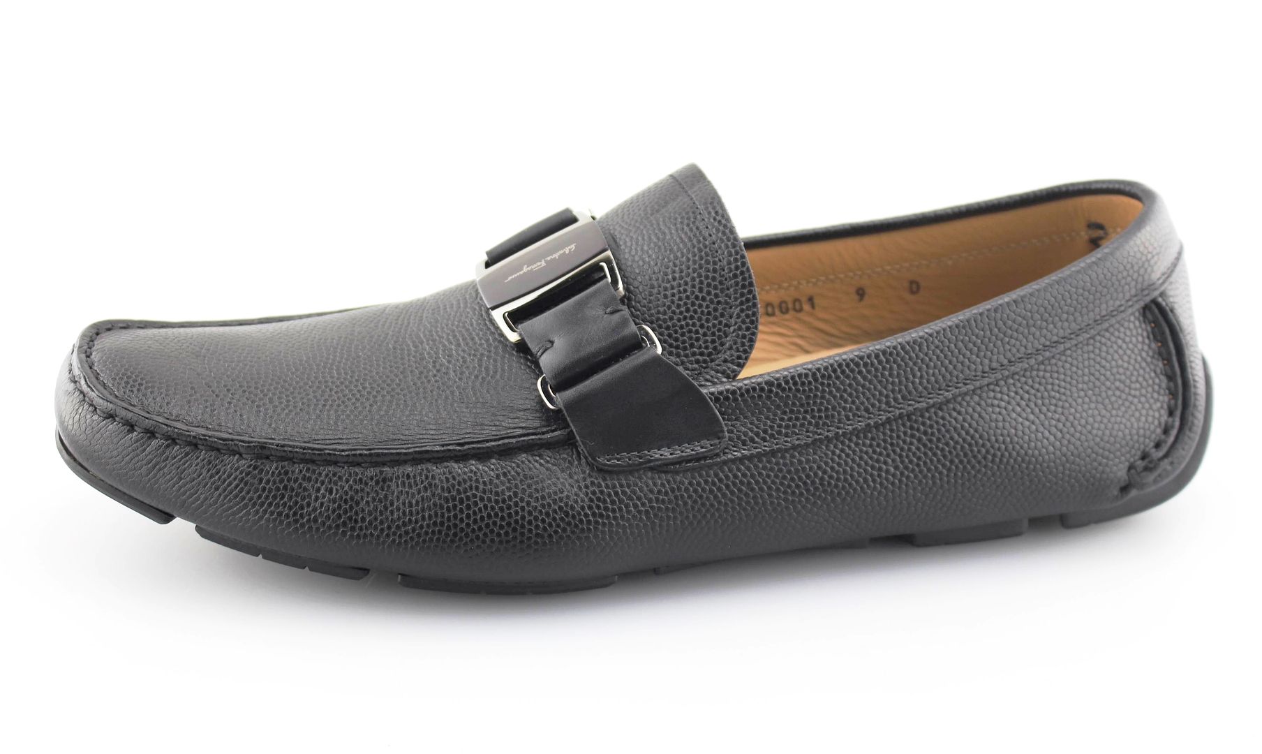 Men's SALVATORE FERRAGAMO 'Sardegna' Black Leather Loafers Size US 9 ...